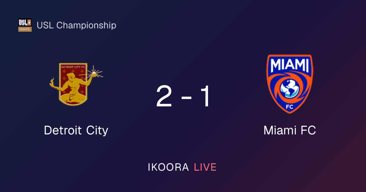 تقرير المباراة: Detroit City ضد Miami FC